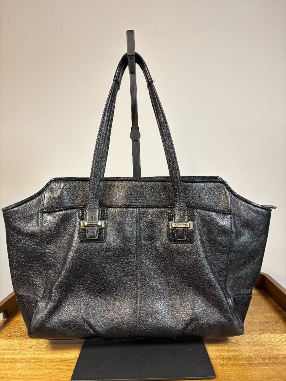 Coach Taylor Alexis Black Leather Shoulder Carryall